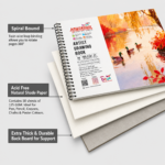 Hawamahal A4 Sketch Book 125 GSM – 50 Sheets | Spiral Bound Artist Drawing Book - Image 4